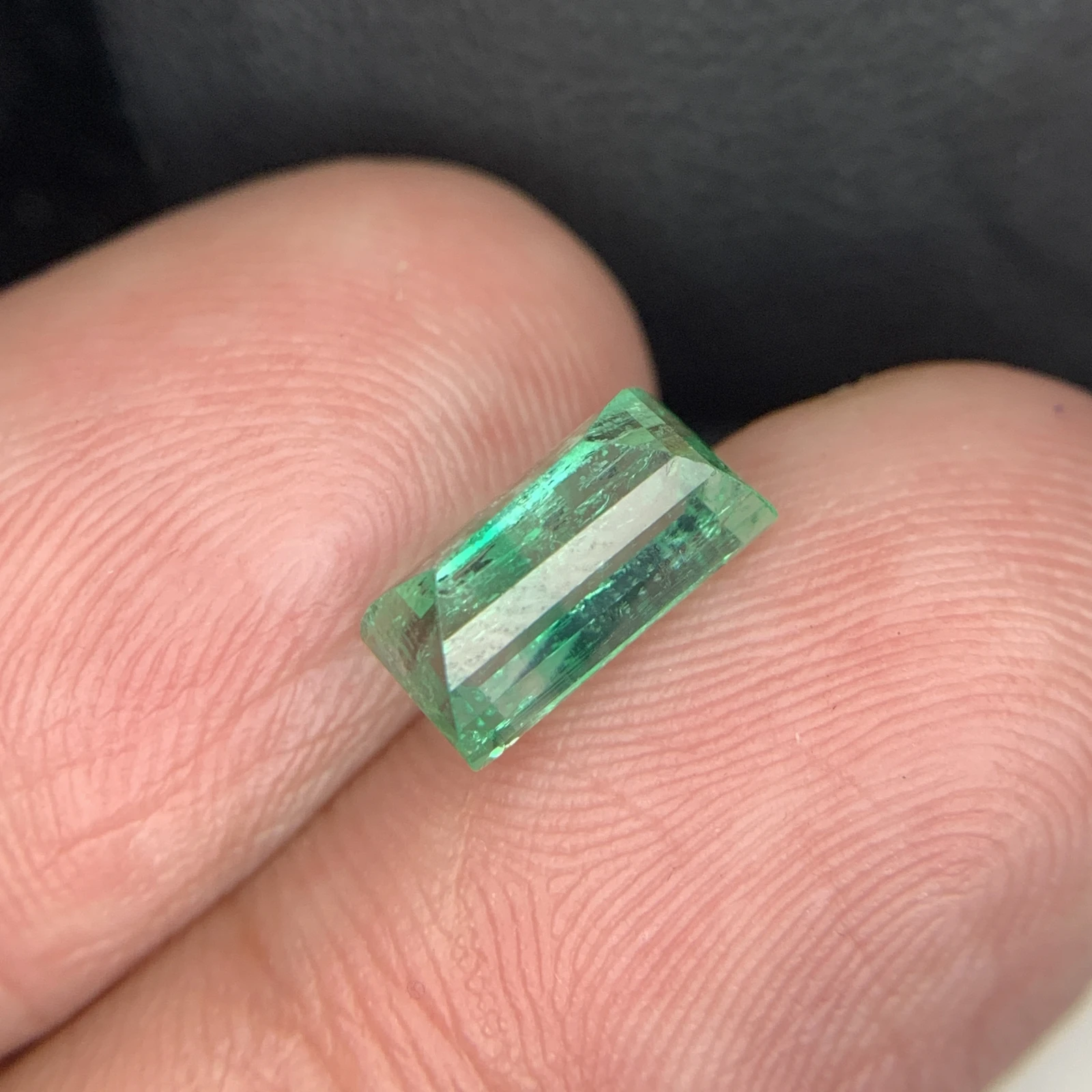Natural Green Emerald 2.43 Carat Faceted Rectangular Cut Loose Gemstone — view 22